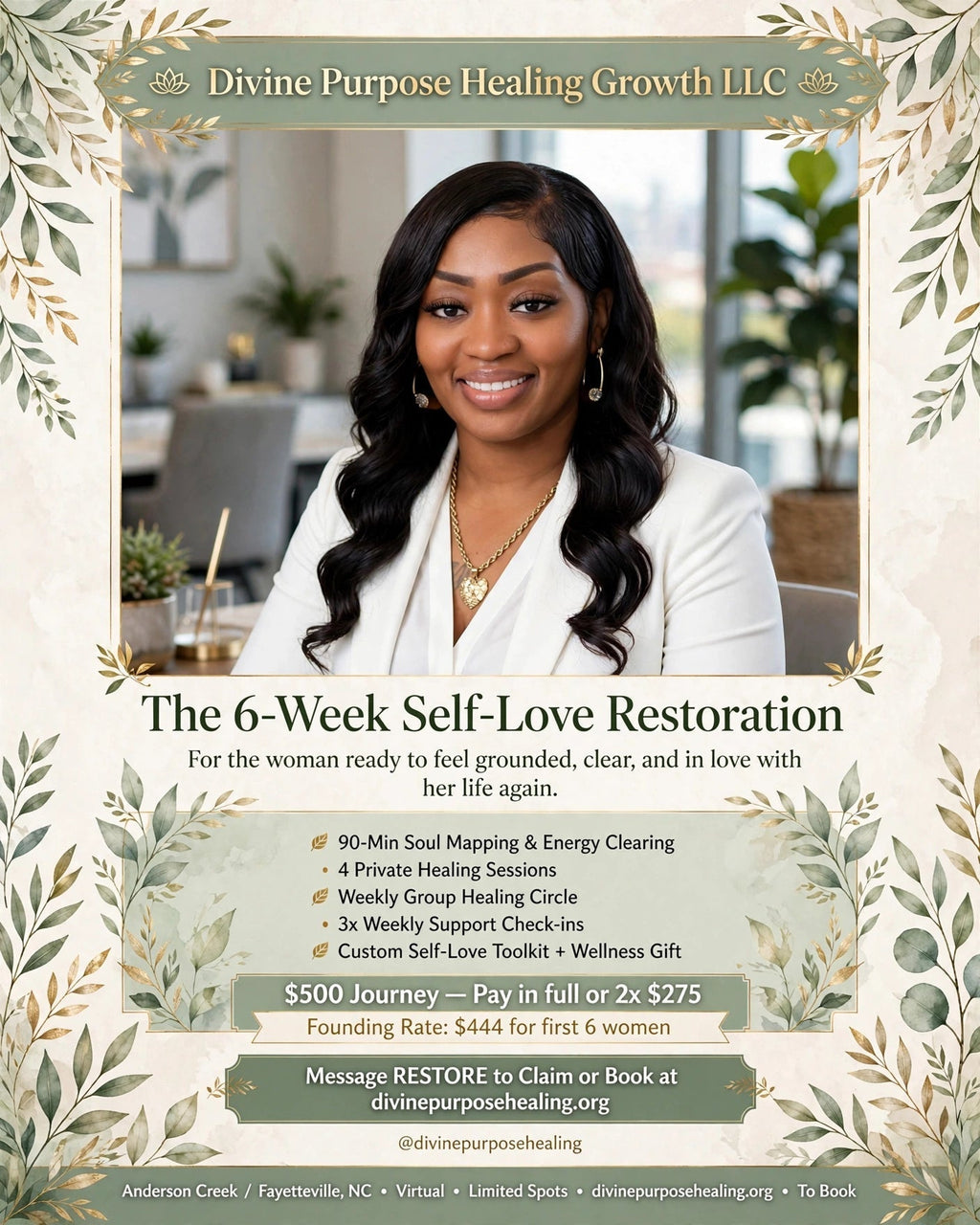 Founding 6 - 6-Week Self-Love Restoration | $444 Special (Virtual on Zoom)