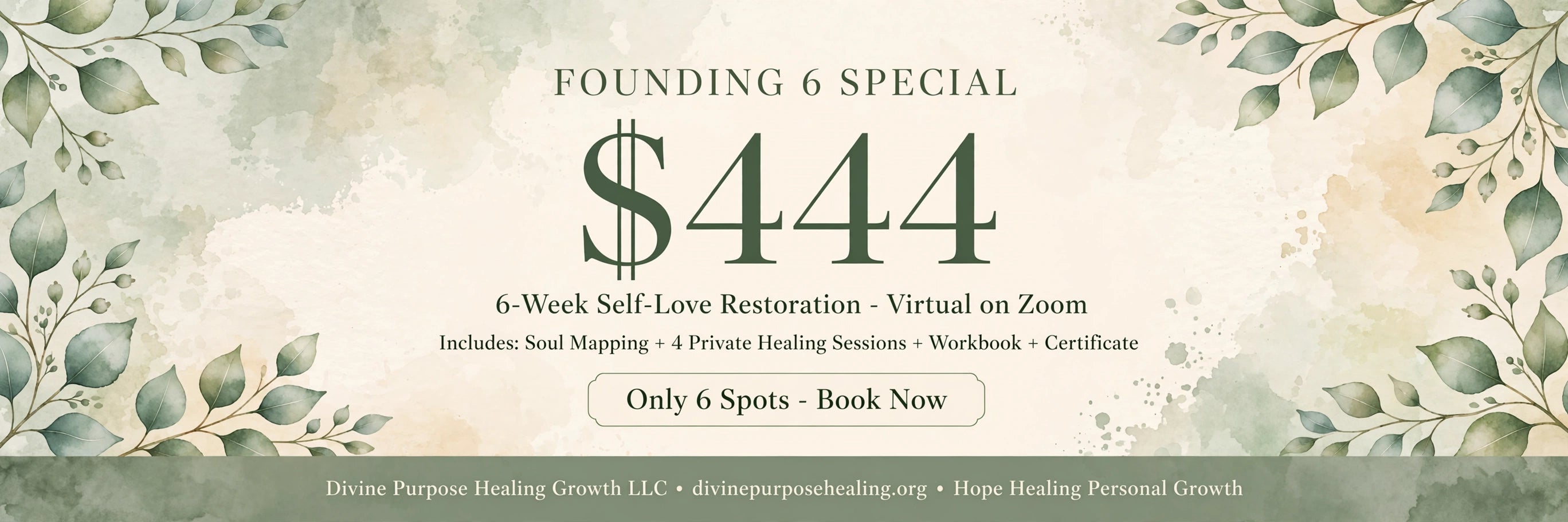 Founding 6 - 6-Week Self-Love Restoration | $444 Special (Virtual on Zoom)