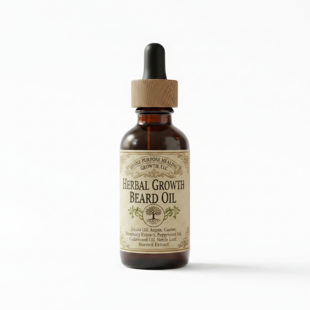 Herbal Growth Beard Oil - White Background