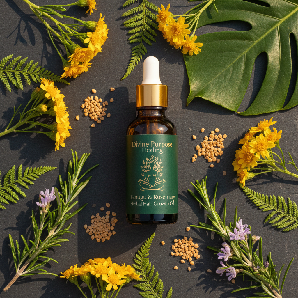 Fenugreek & Rosemary Herbal Healing Hair Growth Oil